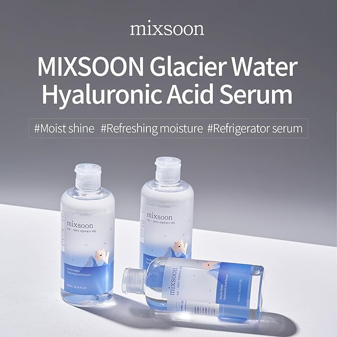 mixsoon Glacier Water Hyaluronic Acid Serum - Deep Hydration and Cooling for Face, Hydration Booster, Refreshing Lightweight Texture 30ml / 1.01 fl.oz. Korean Glass Skin Care