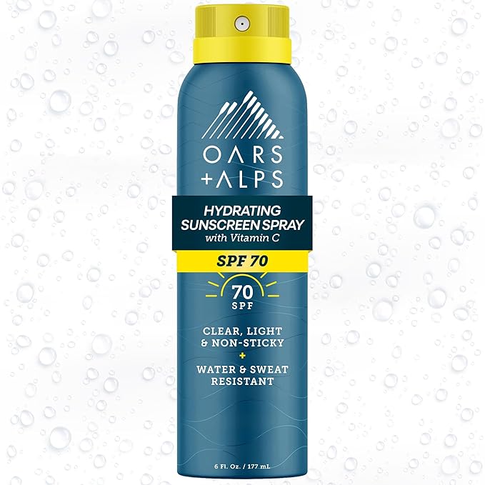 Oars + Alps SPF Face & Body Broad Spectrum Sunscreen Spray | Fast-Absorbing, Lightweight, Non-Greasy, Hawaii Reef Act 104 Compliant, Water-Resistant, Octinoxate + Oxybenzone Free