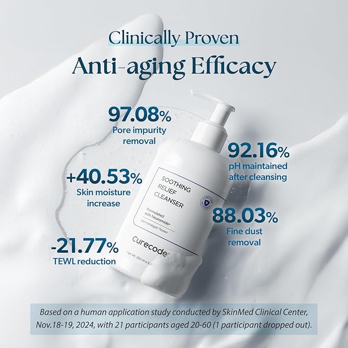 Soothing Relief Cleanser (250ml) - Gentle foaming action with Ceramide for All Skin Types, Microbiome Science, and St. John Formula to soothe sensitive dry skin