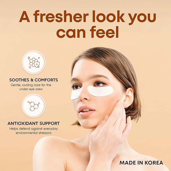 Clear Beauty Vitamin C & Collagen Under Eye Patches – Firming & Hydrating Eye Pads For Dark Circles & Puffiness – Dermatologist Tested, Anti-Aging Korean Skin Care – Clean Beauty, Non-GMO – 5 Pairs