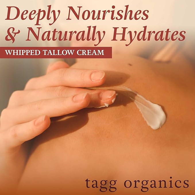 Whipped Tallow Cream for Skin - 100% Organic & Chemical-Free - Deep, Long-Lasting Hydration & Nourishment for Dry & Sensitive Skin (Lavender & Chamomile 2oz)