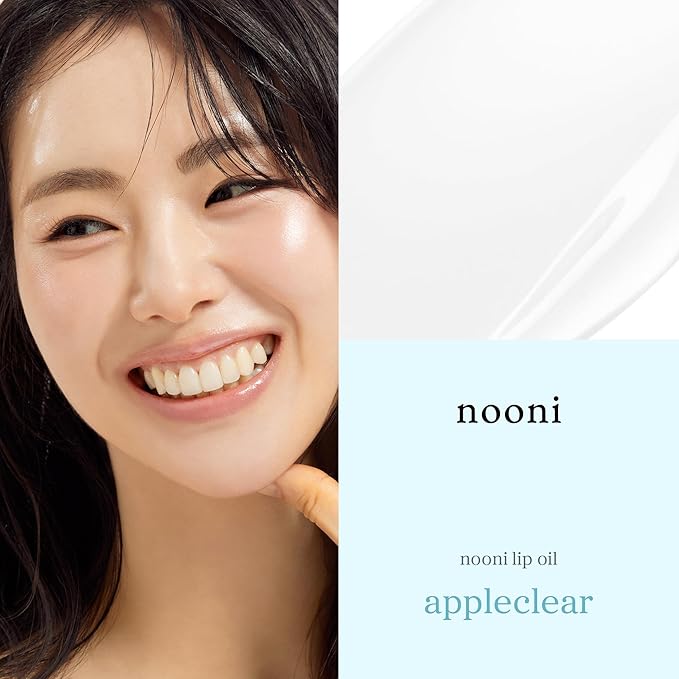 NOONI Korean Lip Oil - Appleclear | Long-Lasting, Moisturizing, Plumping, Revitalizing for Dry Lips, Waterproof, No Peel Off, Hydrating, Nourishing Crystal Clear, Stocking Stuffers, 0.12 FL Oz