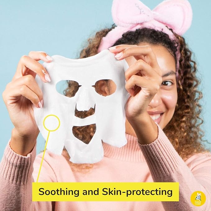 FACETORY K Beauty Face Mask Skin Care - SOS SAVE OUR SKIN RESTORING Sheet Mask with Royal Jelly & Aloe | Calm Appearance, Dewy Skin (5 Pack)