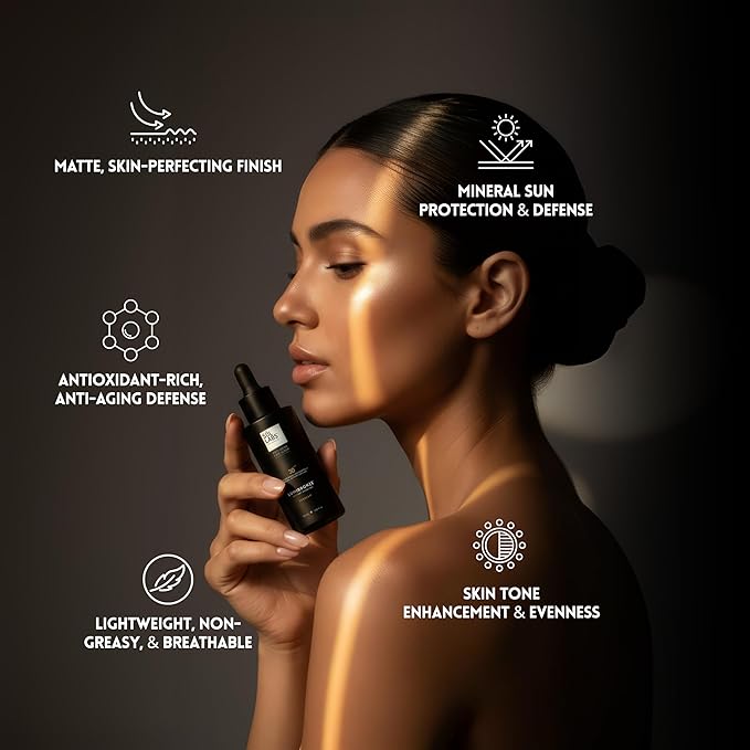 SOL LABS LUMIBRONZE SPF 30 Anti-Aging Bronzing Face Serum - Hydrating Tinted Mineral Sunscreen with Niacinamide, Hyaluronic Acid & Zinc Oxide - Matte, Non-Greasy Finish, Lightweight, Reef-Safe - 50ml
