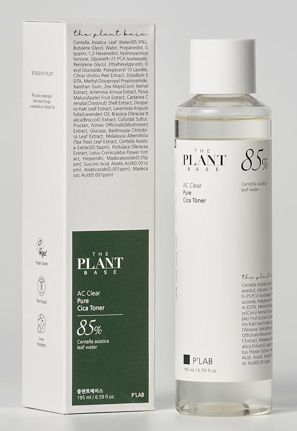 The Plant Base CICA Distillate Toner 195ml | CICA (Centella Asiatica Leaf Water) 85% Facial Pore Calming & Soothing Cooling Toner | 100% Plant Distillate | Korean Skincare, K Beauty, Korean Beauty