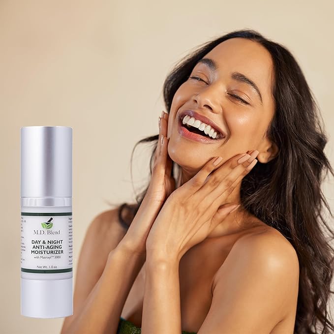 Day & Night Anti-Aging Face Moisturizer Cream, Matrixyl 3000, Nourishing & Hydrating for Women's & Men's Face Moisturizer Night Cream Smooths Lines & Stretch Marks, 30 ml Airless Pump, 1 Oz