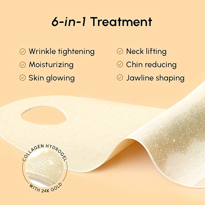 MAREE V Line Lifting Mask with 24K Gold – Deep Collagen Face Mask for Women – Jawline Shaper Mask with Retinol & Hyaluronic Acid – Neck Tightening & Firming - Double Chin Strap for Face Lift - 2 pack