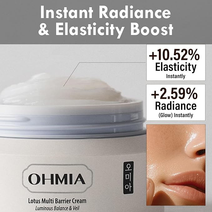 Korean Anti-Aging & Firming Face Moisturizer - Lotus Multi Barrier Cream with Niacinamide & Rice - Soothing for Sensitive Skin - Fragrance-Free - 1.69 fl oz