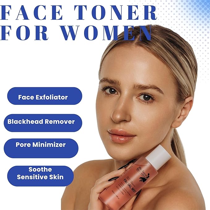 Witch Hazel Toner, Hydrating, Refreshing Face Mist, Rose Water with Salicylic, & Glycolic Acid, Zero Pore Cleanser, Removes Makeup, Dirt, Oil, Fades Dark Spots & Minimizes Pores, Alcohol-Free, 100 ml