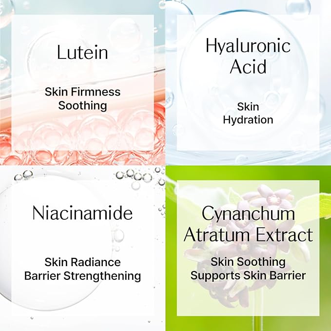 Lutisan Facial Moisturizer - Lutein, Niacinamide & Natural Extracts Daily Cream for Face with Soothing & Cooling Care with Hydration, and Gentle Skin Support K-Beauty (1.69 fl. oz/50ml)