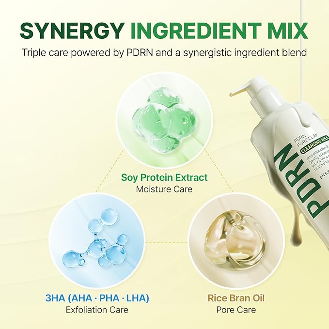 MAKE P:REM PDRN Pore Clay Cleansing Milk, Hydrating Gentle Face Wash for Sensitive Skin, Korean Face Wash, 16.90 fl.oz. (500ml)