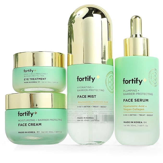 Age-Defy Set, 3-In-1: Detox, Treat, Boost with Cica & Zeolite - Ultra Hydrating, Firming & Barrier Care - Dermatologist Tested, Anti Aging Korean Skin Care, Clean Beauty - 4 Pack