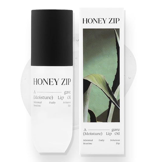 Honey Zip Lip Oil, Korean Moisturizing Lip Gloss Agave Lip Treatment, Hydrating Lip Plumper Serum for Dry Care with Natural Ingredients, K-Beauty Skincare, 3.71 mL
