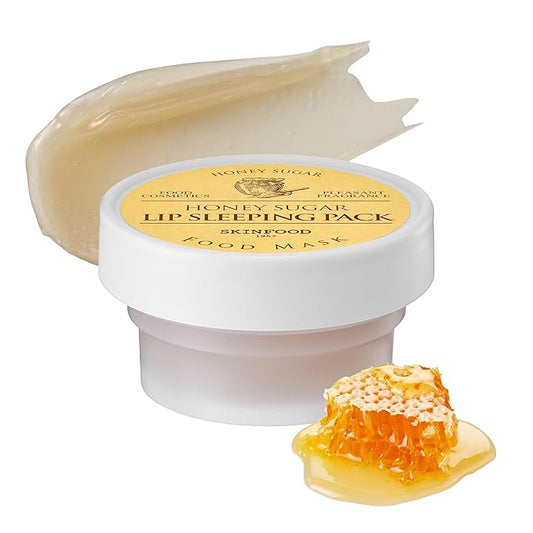 SKINFOOD Honey Sugar Lip Sleeping Mask, Lip Mask for Overnight, Korean Lip Care Product for Severely Chapped Lips, Stocking Stuffers, Hydrating Lip Butter for Dry Lips, Lip Balm (0.71 fl. oz.)