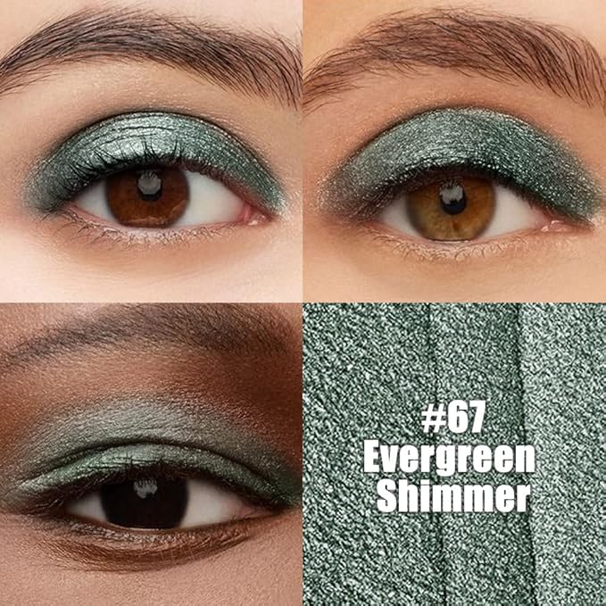 Evergreen Shimmer Cream Eye Shadow Stick Makeup for Women, Shimmer Eyeliner Pencil Eyeshadow Brightener Stick for Eyes, Waterproof Eyeshadow Applicator Blendable sombras para ojos 67#