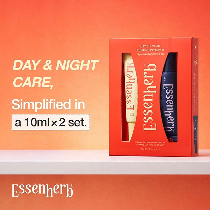 Day to Night Routine Program, Travel Size Set Deep Hydration Day cream with Tocopherol(0.34fl oz)+Anti Wrinkle Night Cream with Retinol & Collagen(0.34fl oz), Vegan, Korean Skin Care