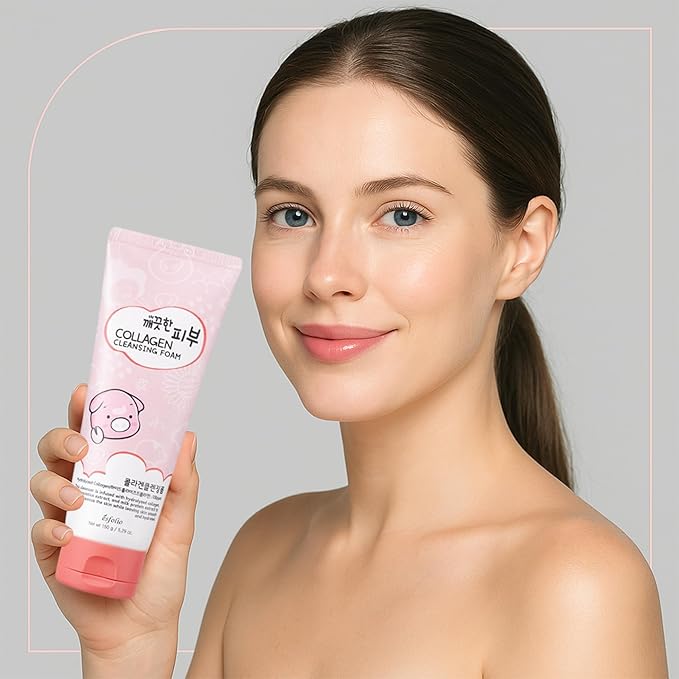 esfolio Collagen Cleansing Foam – Hydrating Face Wash for Deep Cleansing&Nourishing Skin – Korean Skincare All Skin Types – Gentle Foaming Facial Cleanser with Centella&Milk Protein (5.29 OZ-150ML)