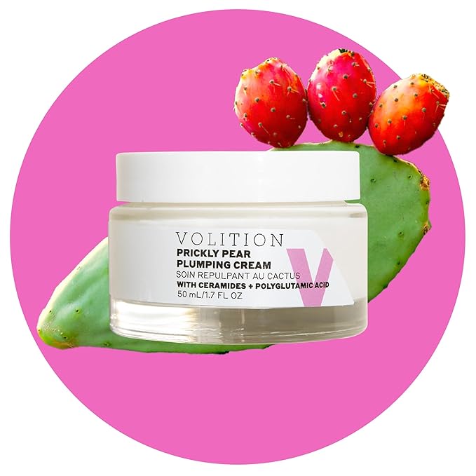 Volition Beauty Prickly Pear Plumping Cream with Ceramides + Polyglutamic Acid | Rich Moisturizer for Dry, Mature Skin | Hydrates, Minimizes Lines & Wrinkles | Reinforces Barrier Function