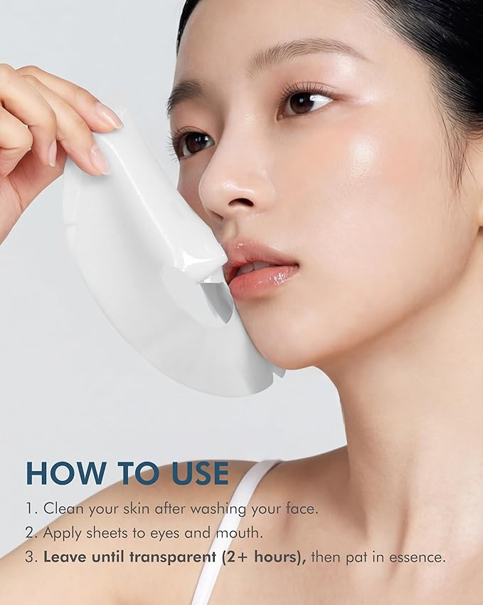 DERMAL Seoul Face Hyaluronic Hydrogel Melting Mask (4 Pack) - Korean Overnight Cooling Gel Face Mask with Ceramide & Nano Hyaluronic Acid - Pore Minimizing & Hydrating Ritual for Glow Skin