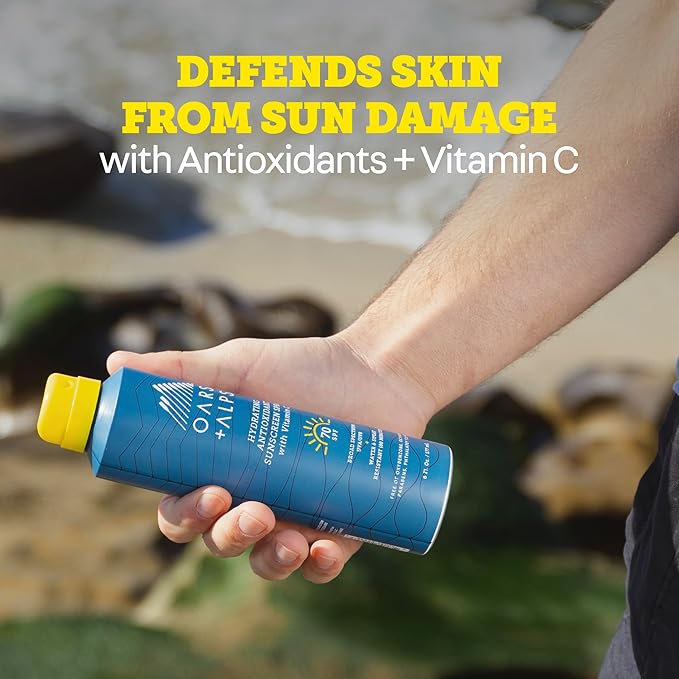 Oars + Alps SPF Face & Body Broad Spectrum Sunscreen Spray | Fast-Absorbing, Lightweight, Non-Greasy, Hawaii Reef Act 104 Compliant, Water-Resistant, Octinoxate + Oxybenzone Free