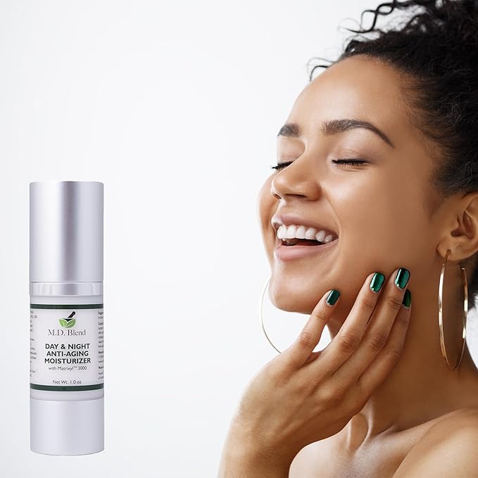 Day & Night Anti-Aging Face Moisturizer Cream, Matrixyl 3000, Nourishing & Hydrating for Women's & Men's Face Moisturizer Night Cream Smooths Lines & Stretch Marks, 30 ml Airless Pump, 1 Oz