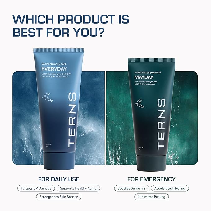 TERNS Everyday Lightweight Daily After Sun Moisturizer – Hydrating, Dermatologist Approved – Marine-Powered Skincare for Active Skin, Paraben Free 3.4 oz