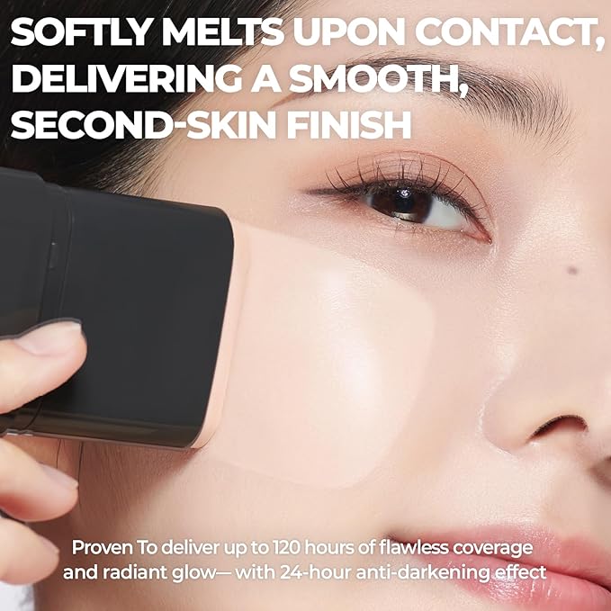 Mega Fit Master Glow Stick Foundation with Brush, 120H Long Lasting Radiant Coverage, All-in-One Stick for Easy Application, K-Beauty, Shade 23, 0.56oz (2.5W Tan Beige)
