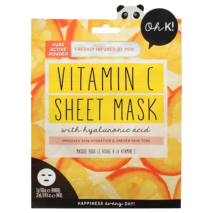 Oh K! Glowing Vitamin C Mask - Hydrating and Moisturizing Face Masks for Men and Women