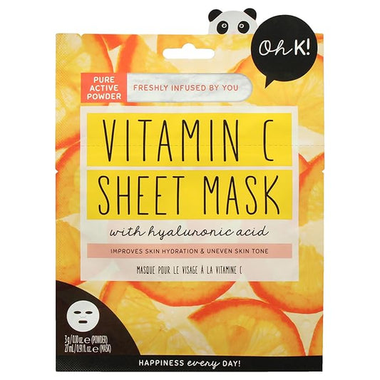 Oh K! Glowing Vitamin C Mask - Hydrating and Moisturizing Face Masks for Men and Women