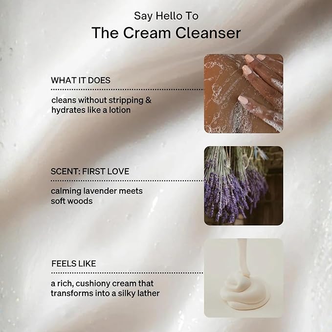 Loved01 Cream Cleanser for Face and Body, John Legend Skincare, Gentle Daily Wash for All Skin Types, Dermatologist-Tested Hydrating Formula (6 Fl Oz (Pack of 1), Lavender)