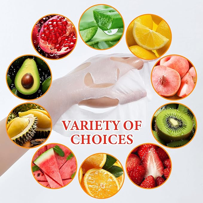 10 Pack Variety Facial Sheet Masks Skin Care Set, Hydrating Bulk Sheet Face Masks Skincare Gifts Set for Women Men, Long Lasting Moisturizing Face Mask Skincare for All Skin Type（A10)