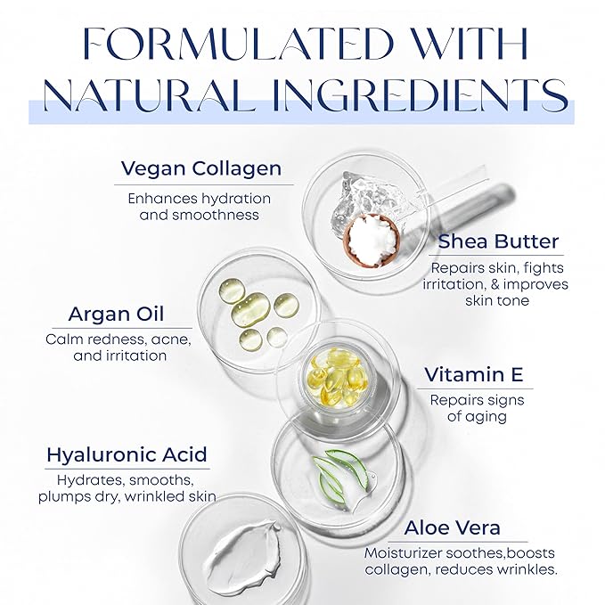Hyaluronic Acid & Collagen Face Moisturizer – Deep Hydration, Firming & Anti-Aging Day Cream For Dry Skin – Dermatologist Tested, Korean Skin Care For All Skin Types, Clean Beauty – 1.69 Oz