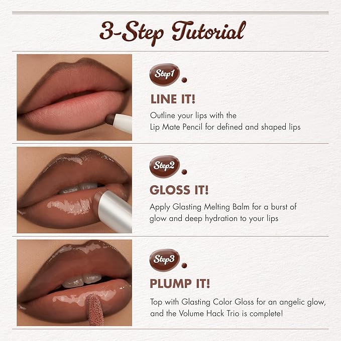 rom&nd Volume Hack Trio Sweet Fig Set | Korean Lip Combo for Plump, Hydrated & Glossy Lips | 3-in-1 Kit
