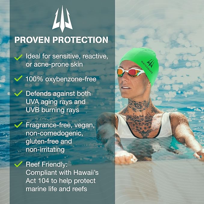 Watermans FacePro SPF 44 Mineral Zinc Oxide Stick for Face – Reef-Safe, Broad Spectrum UVA/UVB Protection, Travel-Friendly Sun Care