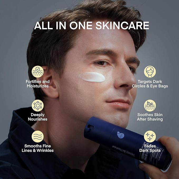 TEREZ & HONOR 6-In-1 Face Cream for Men: Dermforce Anti-Aging Moisturizer Cream with Niacinamide & Bakuchiol - Reduces Wrinkles, Dark Circles & Eye Bags - Made In Korea (2 Pack (5.6 oz) + Original)