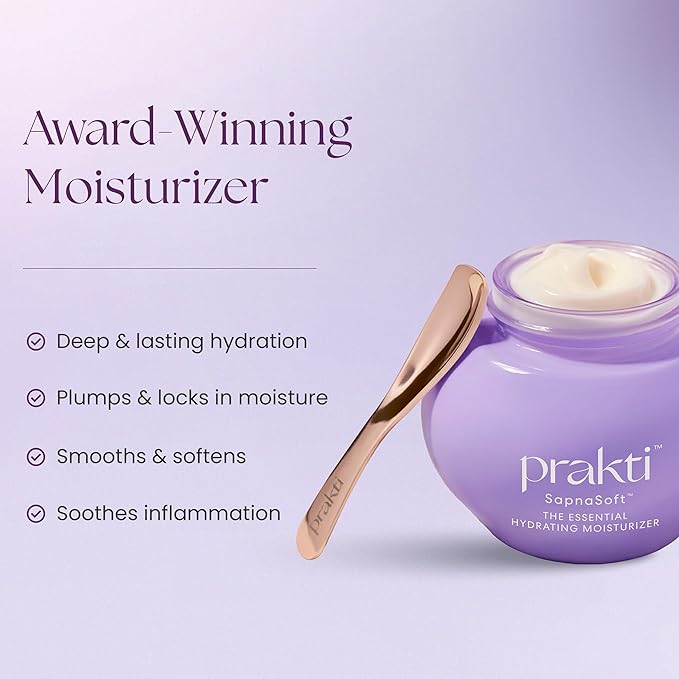 Prakti SapnaSoft Essential Hydrating Moisturizer, Lightweight Hydration, Improves Skin Tone, Texture & Strengthens Skin Barrier with Natural Ceramides, 1.7 oz