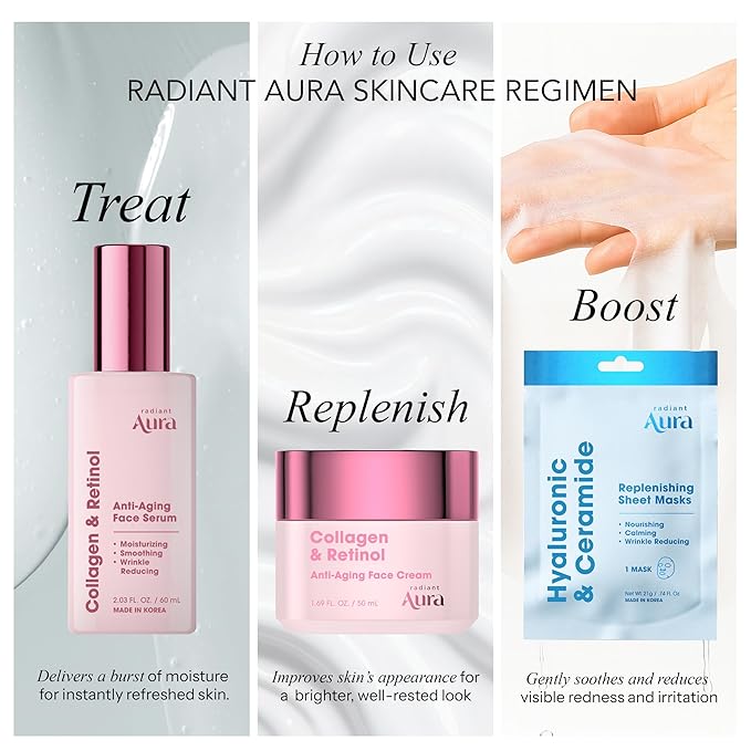 Collagen & Retinol Serum For Face – Dermatologist Tested, Anti Aging, Korean Skin Care – Firming, Hydrating, Fast-Absorbing, Smoothing – Vegan, Clean Beauty – Pack of 2