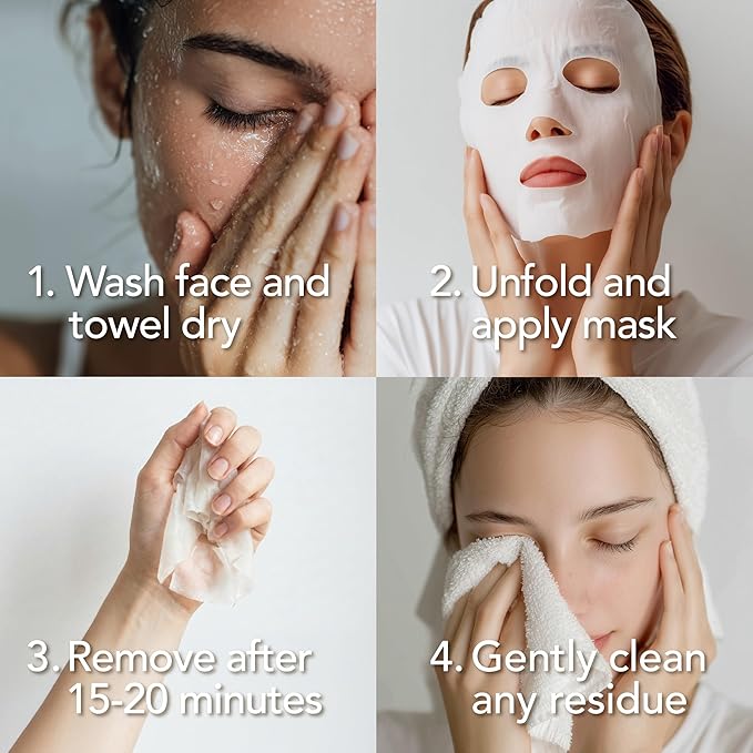 Saplaya Face Masks 6 Pack Scented Facemask Sheets Skin Care Mask Single Scent K-Beauty Natural Formula