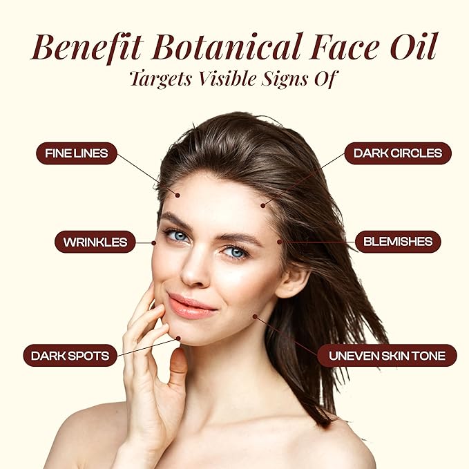 Botanical Face Oil with Argan, Jojoba, Rosehip & Vitamin E – Lightweight Facial Oil for Glowing Skin, Moisturizing & Nourishing Skincare Serum for Dry & All Skin Types – 30 ml