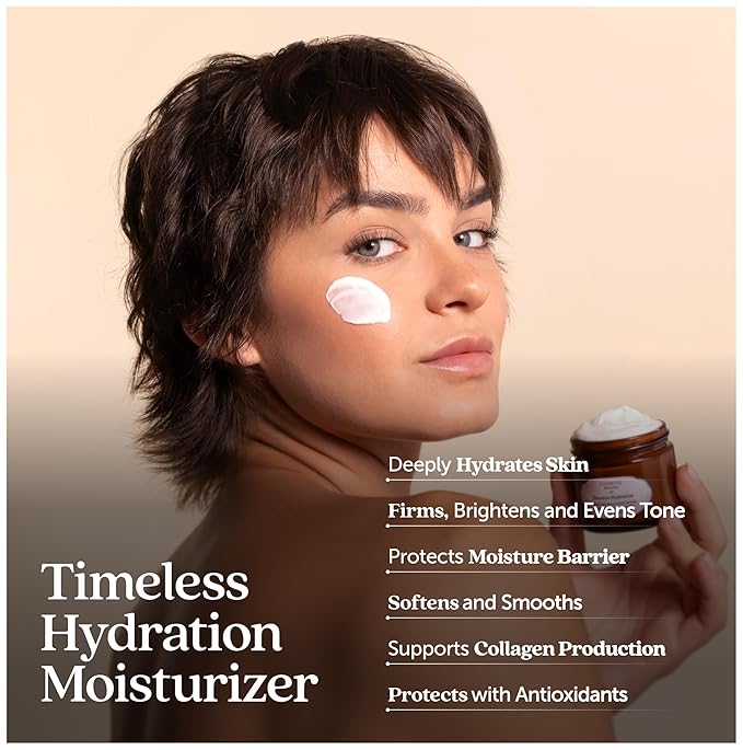 Cosmette Timeless Hydration - Ultra Hydrating Triple Hyaluronic Acid Face Moisturizer w/Squalane, Ceramides, Vitamins C & E, Rosehip & Tamanu Oil - Vegan, Natural Skin Care for Clean Beauty, 2 Fl Oz