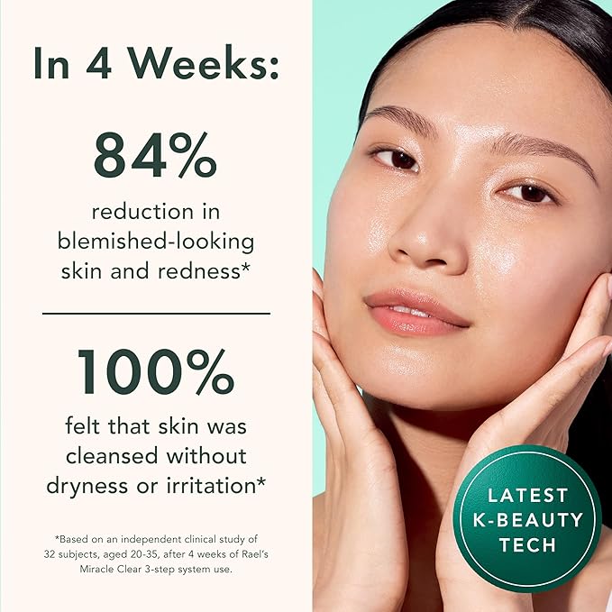 Rael Toner for Face, Miracle Clear – Daily Toner with Succinic Acid, Vitamin B5, Hydration, Korean Skin Care (5.1 oz)