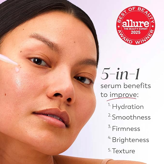 Olay Super Serum - Niacinamide, Vitamin C & E, Collagen Peptide, AHA - 5-in-1 Skin Care Benefits for Face - Healthy Glow, Brightening, Hydrating, Smoothing, Firming, Evens Tone, Anti-Aging, 1.0 Oz