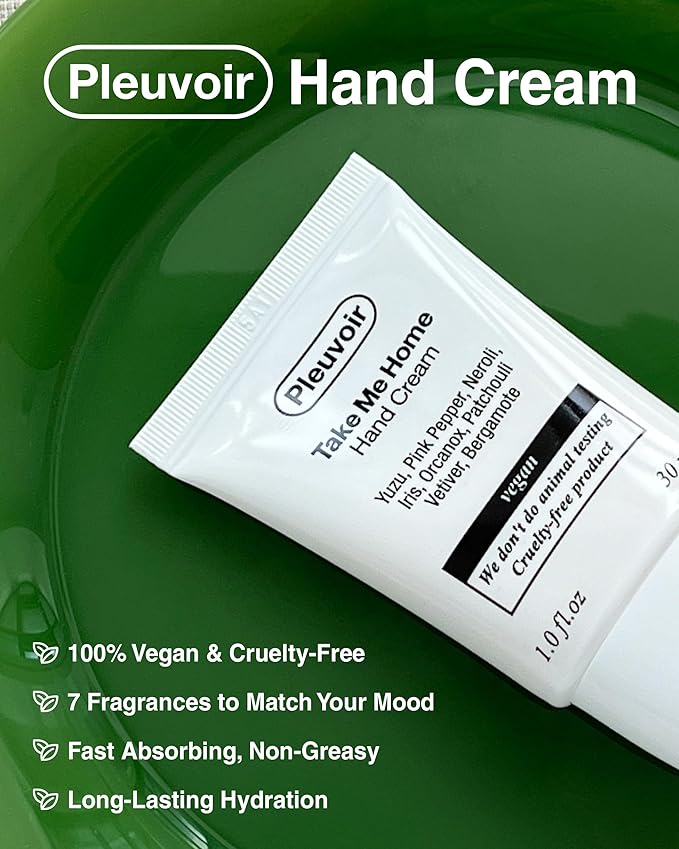 Pleuvoir Take Me Home: Hand Cream & Hand Wash Set | Yuzu Neroli Citrus Floral Korean Skincare | Hydrating Vegan K-Beauty | 1oz + 10 fl.oz