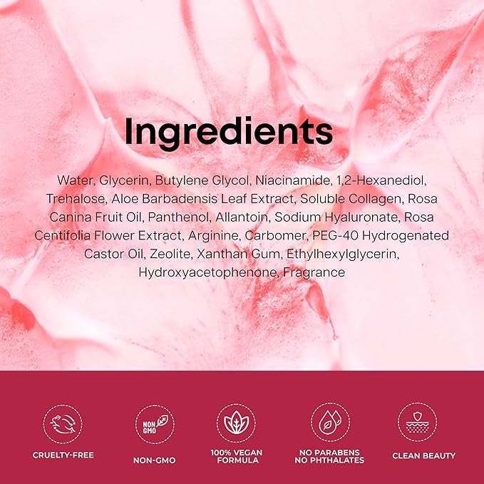 Clear Beauty Rose & Collagen Under Eye Patches – Hydrating Anti Aging Pads For Dark Circles & Puffy Eyes – Dermatologist Tested, Korean Skin Care, Cruelty Free, Clean Beauty, Vegan – 5 Pairs