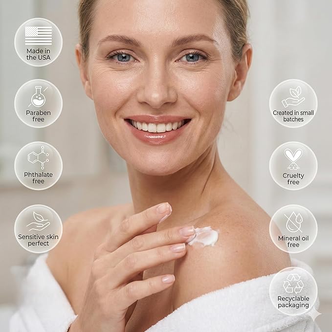 YUNASENCE ELLASTIBODY Hydrating Firming Caviar Butter Moisturizing Cream, with Caviar Extract, Vitamin E, Reishi, Avocado & Green Tea. 9.5oz. For soft, comforted skin.