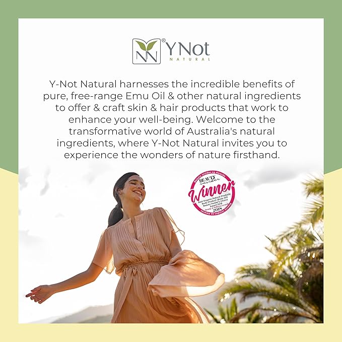 Y Not Natural Emu Oil Pure Skin Moisturizer - Nail, Body, Face, Scalp & Hair Moisturizer with Omega 3, 6, 9, Vitamins, & Minerals - Australian Emu Oil for Skincare 200mL, Pink Sugar