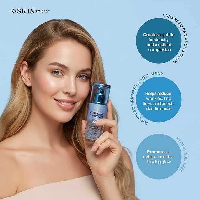 Hyaluronic Acid Serum For Face with Peptides - Deep Hydration, Firming, Plumping & Anti Aging - Dermatologist Tested, Korean Skin Care, Vegan Clean Beauty, Cruelty Free - 1.69 Fl Oz