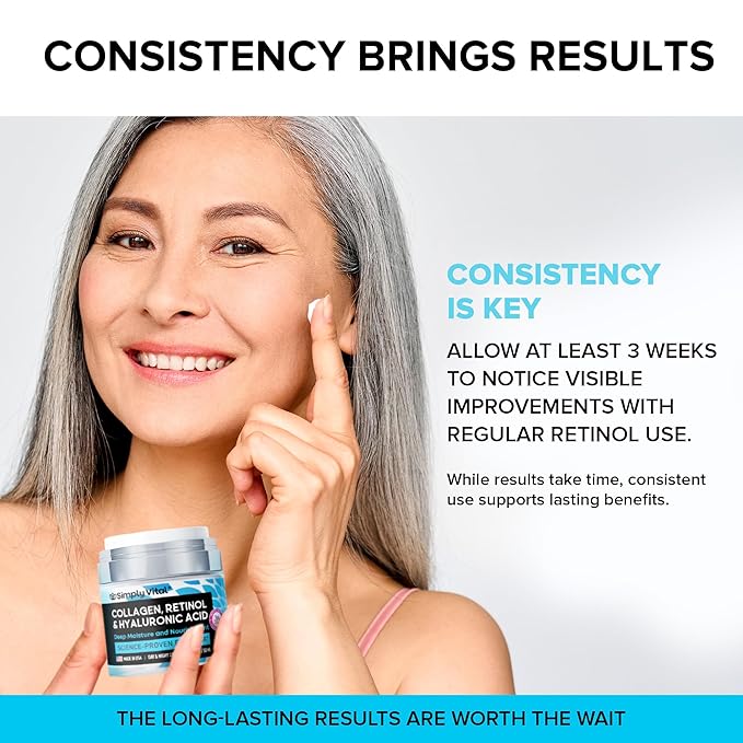 Anti-Aging Face Moisturizer with Retinol, Collagen & Hyaluronic Acid - Made in USA - Moisturizer Face Cream for Women & Men - Firming & Hydrating Neck Cream - Day & Night Skin Care - 2-Pack