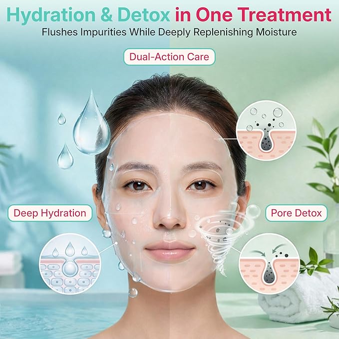 BIVID In & Out Bio-Cellulose Sheet Mask, Hydrating Korean Skincare Face Mask for Pore Care, Sebum & Blackhead Care with Tea Tree — K-Beauty Self Care Facial Skin Care Essentials, 0.88 oz, 5 Pack