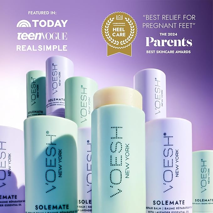 VOESH Solemate Heel Repair Balm, Moisturizer, Heel Repair, Balm for Rough & Cracked Heels, K-Beauty Korean Skincare, Foot Care For Men & Women - Lavender